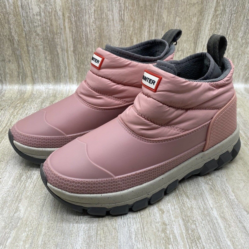 NEW Hunter Original Insulated Snow Ankle Boots Quartz Pink Size 7 - Picture 2 of 13